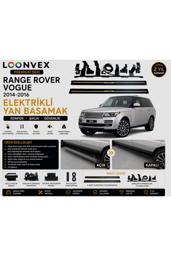 LOONVEX Premium Range Rover Vogue 2014-2016 Elektrikli Yan Basamak Otomatik Açılır Kapanır