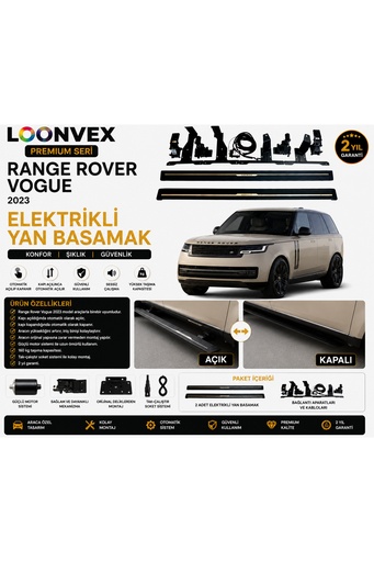 LOONVEX Premium Range Rover Vogue 2023 Elektrikli Yan Basamak Otomatik Açılır Kapanır