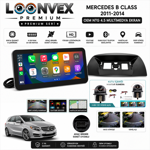 LOONVEX Premium Mercedes B Class 2011-2014 OEM NTG 4.5 Multimedya Ekran