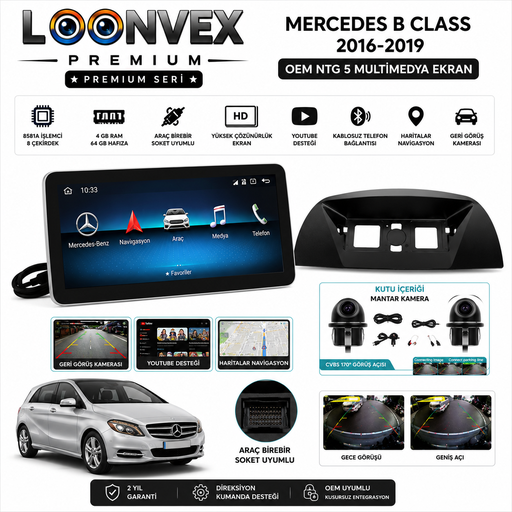 LOONVEX Premium Mercedes B Class 2016-2019 OEM NTG 5 Multimedya Ekran