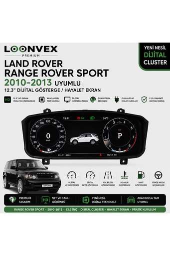 LOONVEX Premium Range Rover Sport 2010-2013 12.3” Dijital Gösterge – Hayalet Ekran