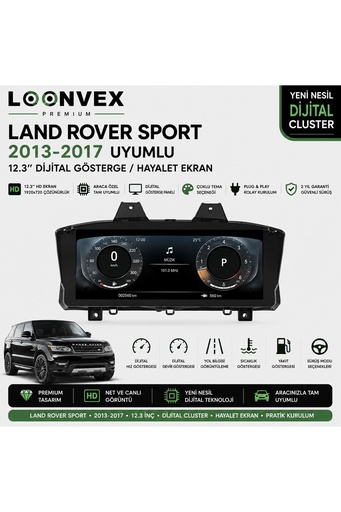 LOONVEX Premium Land Rover Range Rover Sport 2013-2017 12.3” Dijital Gösterge – Hayalet Ekran