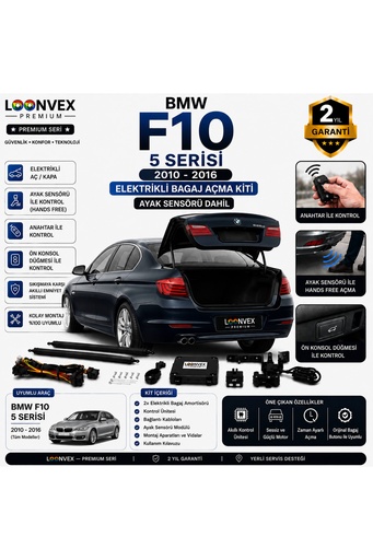 LOONVEX Audi A5 Sportback B8 2010-2016 Uyumlu Elektrikli Bagaj Açma Kiti Ayak Sensörlü 2 Yıl Garantili