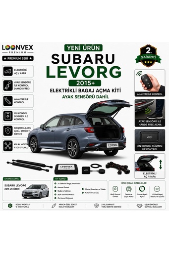 LOONVEX Subaru Levorg 2015+ Uyumlu Elektrikli Bagaj Açma Kiti Ayak Sensörlü 2 Yıl Garantili