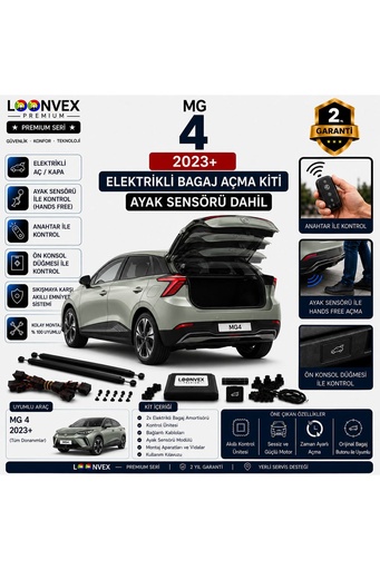 LOONVEX MG4 2023+ Uyumlu Elektrikli Bagaj Açma Kiti Ayak Sensörlü 2 Yıl Garantili