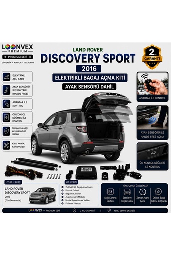 LOONVEX Land Rover Discovery Sport 2016 ve Sonrası Uyumlu Elektrikli Bagaj Açma Kiti Ayak Sensörlü 2 Yıl Garantili
