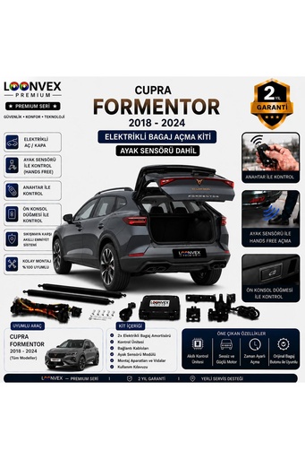 LOONVEX Cupra Formentor 2021 ve Sonrası Uyumlu Elektrikli Bagaj Açma Kiti Ayak Sensörlü 2 Yıl Garantili