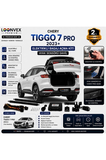 LOONVEX Chery Omoda 5 2023 ve Sonrası Uyumlu Elektrikli Bagaj Açma Kiti Ayak Sensörlü 2 Yıl Garantili