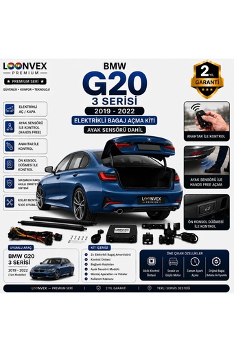 LOONVEX BMW 3 Serisi F30 2011-2019 Uyumlu Elektrikli Bagaj Açma Kiti Ayak Sensörlü 2 Yıl Garantili