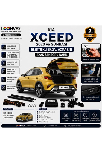 LOONVEX Kia XCeed 2020 ve Sonrası Uyumlu Elektrikli Bagaj Açma Kiti Ayak Sensörlü 2 Yıl Garantili