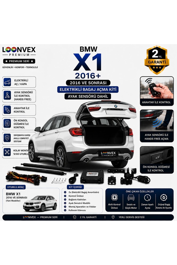LOONVEX BMW 5 Serisi G30 2017-2023 Uyumlu Elektrikli Bagaj Açma Kiti Ayak Sensörlü 2 Yıl Garantili
