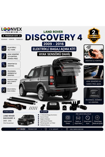 LOONVEX Land Rover Discovery 4 2009-2016 Uyumlu Elektrikli Bagaj Açma Kiti Ayak Sensörlü 2 Yıl Garantili