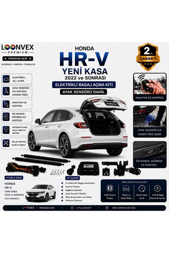 LOONVEX Honda HR-V Yeni Kasa 2022 ve Sonrası Uyumlu Elektrikli Bagaj Açma Kiti Ayak Sensörlü 2 Yıl Garantili